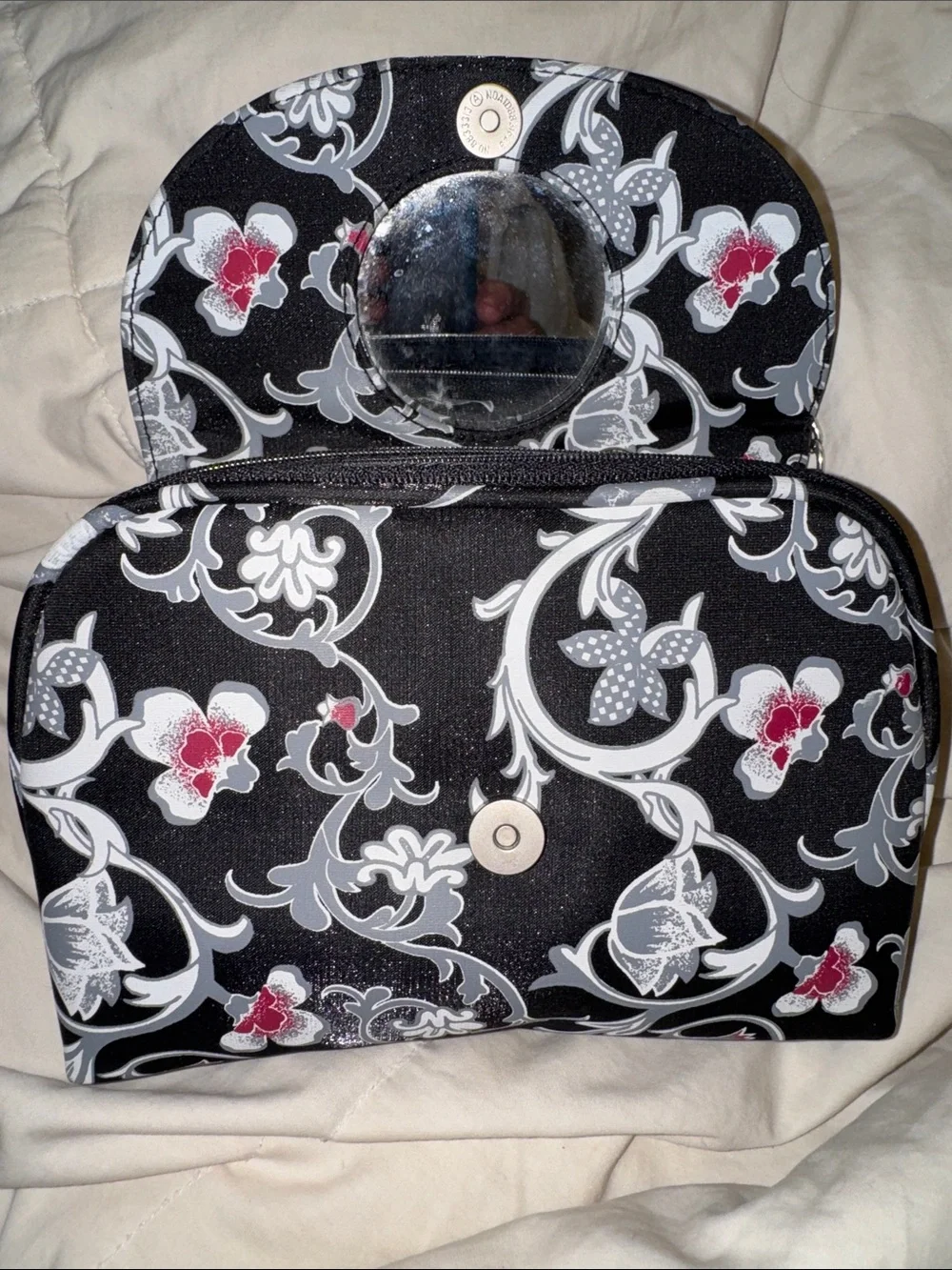 Givenchy Black Floral-Print Crossbody with Silver Chain